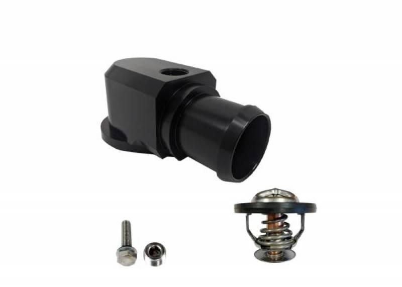 Granatelli 18-19 Jeep Trackhawk Billet Thermostat Housing w/180 Deg Thermostat - Black - Corvette Realm