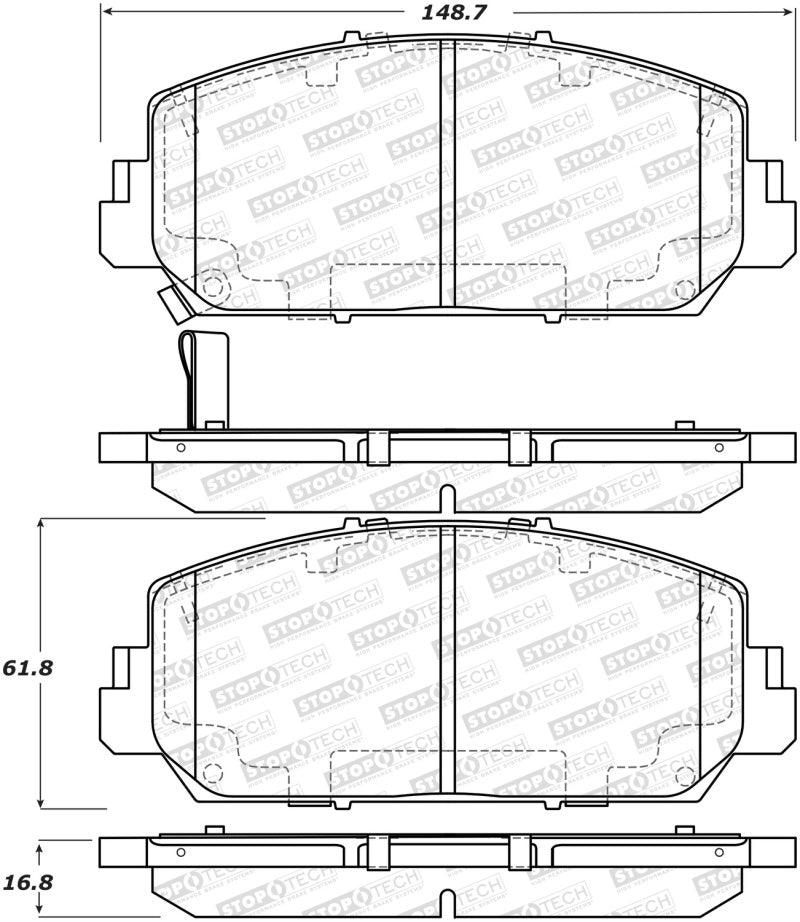 StopTech 13-18 Acura RDX Street Performance Front Brake Pads - Corvette Realm