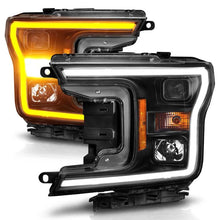 Load image into Gallery viewer, ANZO 2018-2020 Ford F-150 Projector Headlight w/ Plank Style Switchback Black Housing - Corvette Realm