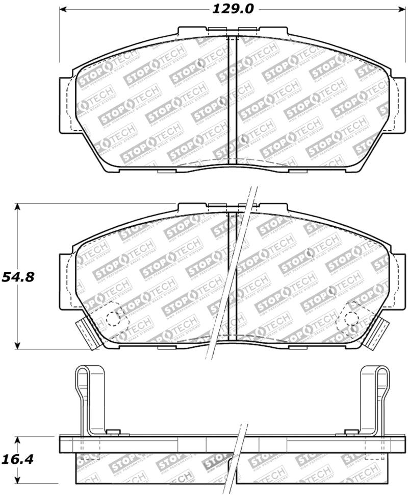 StopTech Street Touring 93-95 Honda Civic Coupe Front Brake Pads - Corvette Realm