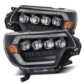 AlphaRex 12-15 Toyota Tacoma NOVA LED Proj Headlights Plank Style Black w/Activ Light/Seq Signal/DRL - Corvette Realm