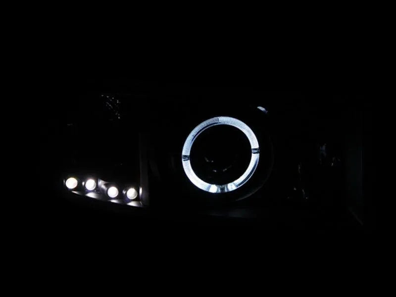 ANZO 1994-2001 Dodge Ram Projector Headlights w/ Halo Black - Corvette Realm