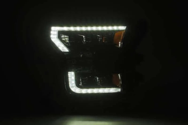 AlphaRex 17-20 Ford Raptor NOVA LED Proj Headlights Plank Style Alpha Black w/Activ Light/Seq Signal - Corvette Realm