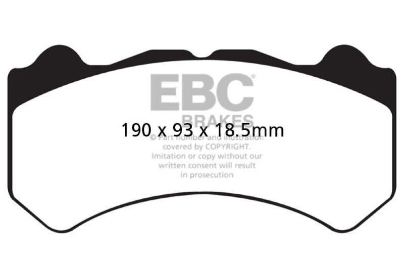 EBC 08-11 Nissan GT-R (R35) 3.8 Twin Turbo (Cast Iron Rotors) Yellowstuff Front Brake Pads - Corvette Realm