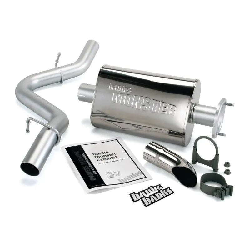 Banks Power 91-95 Jeep 4.0L Wrangler Monster Exhaust System - SS Single Exhaust w/ Chrome Tip - Corvette Realm