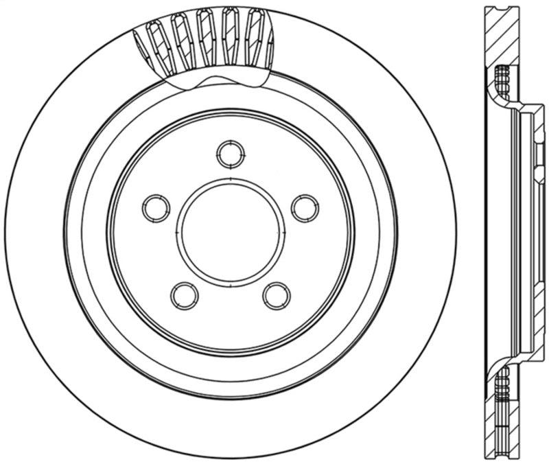 StopTech 2015 Ford Mustang GT w/ Brembo Brakes Left Rear Slotted Brake Rotor - Corvette Realm