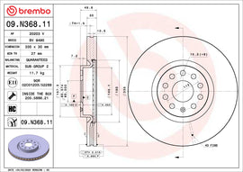 Brembo 21-22 Lexus ES250/19-22 Lexus ES300h/19-22 Lexus ES350/19-22 UX200 Front UV Coated Rotor
