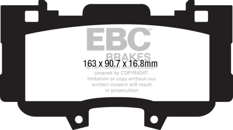 EBC 15+ Ford Mustang 2.3 Turbo Performance Pkg Yellowstuff Front Brake Pads - Corvette Realm