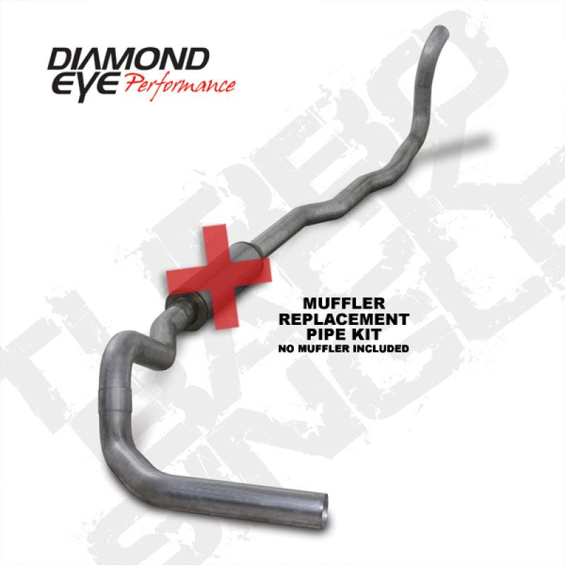 Diamond Eye KIT 4in TB MFLR RPLCMENT PIPE SGL AL: 89-93 DODGE CUMMINS 5.9L - Corvette Realm