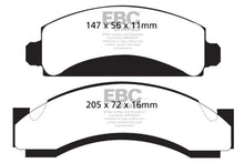 Load image into Gallery viewer, EBC 74-80 Chevrolet C30 (JB8) Yellowstuff Front Brake Pads - Corvette Realm