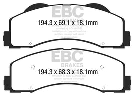 EBC 15+ Ford F150 2.7 Twin Turbo (2WD) Extra Duty Front Brake Pads - Corvette Realm