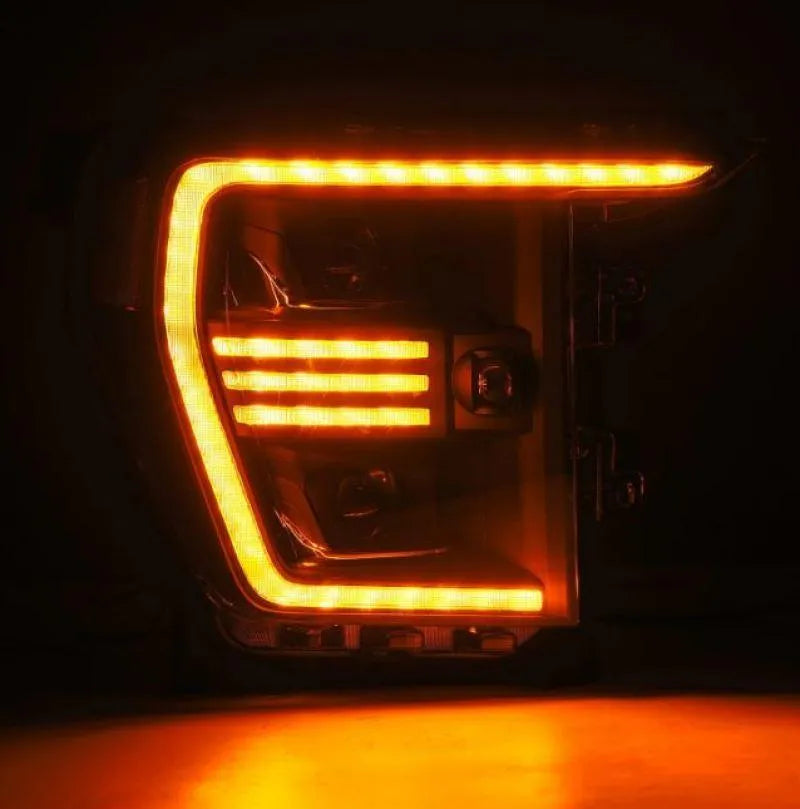 AlphaRex 21-22 Ford F150 PRO-Series Projector headlights Black w/Activ Light/Seq Signal - Corvette Realm