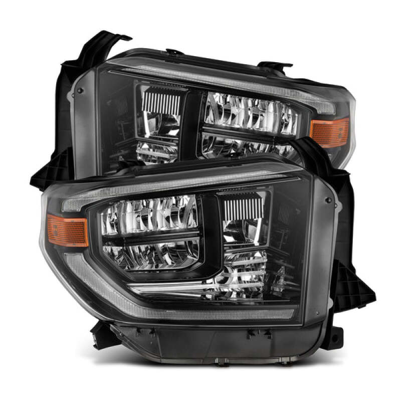 AlphaRex 14-21 Toyota Tundra MK II LUXX Series Crystal Headlights Alpha Black