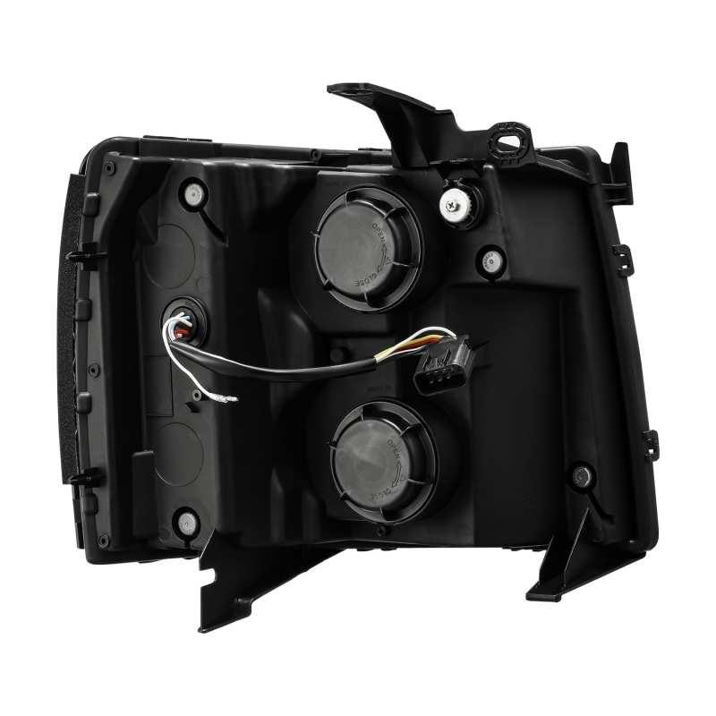 AlphaRex 07-13 Chevy 1500 LUXX LED Proj Headlights Plank Style Jet Blk w/ Activ Light/Seq Signal/DRL - Corvette Realm