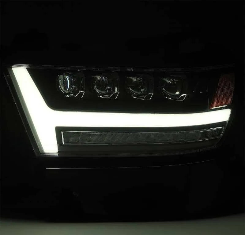 AlphaRex 19-20 Ram 1500HD NOVA LED Proj Headlights Plank Style Gloss Blk w/Activ Lght/Seq Signal/DRL - Corvette Realm
