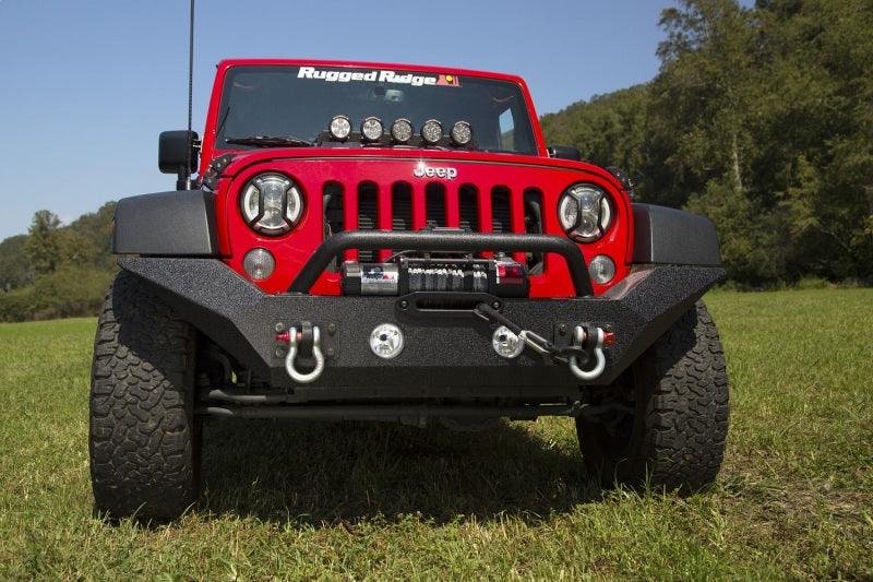 Rugged Ridge Spartan Front Bumper HCE W/Overrider 07-18 Jeep Wrangler JK - Corvette Realm