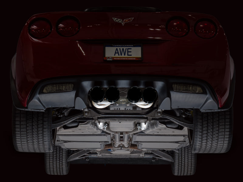 AWE Tuning 05-07 C6 Chevrolet Corvette 6.0L Touring Edition Axleback Exhaust w/ Diamond Black Tips