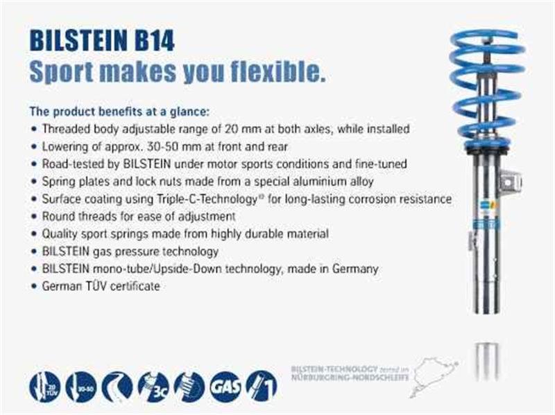 Bilstein B14 2007 Mini Cooper Base Hatchback Front and Rear Suspension Kit - Corvette Realm