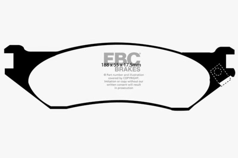 EBC 98-02 Dodge B150 B1500 Cargo 1500 Van 1/2 Ton Yellowstuff Front Brake Pads - Corvette Realm