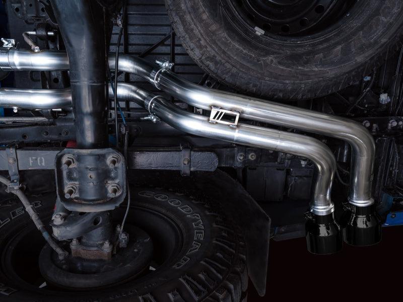 AWE 16-22 Toyota Tacoma 0FG Catback Exhaust w/ BashGuard - Dual Diamond Black Tips - Corvette Realm