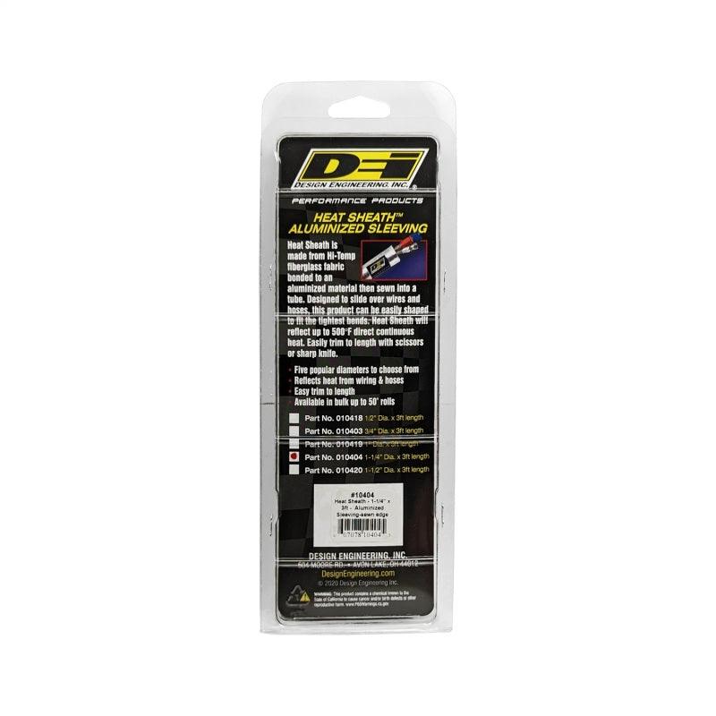 DEI Heat Sheath 1-1/4in I.D. x 3ft - Aluminized Sleeving - Sewn Edge - Corvette Realm