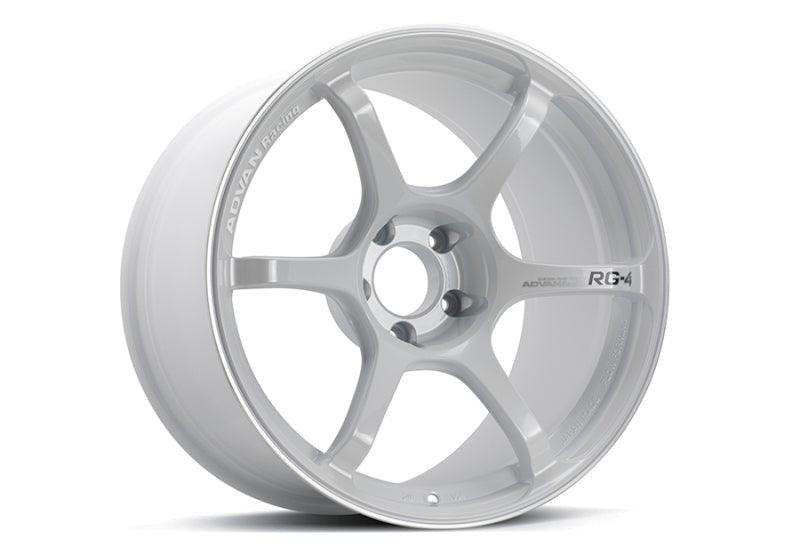 Advan RG-4 18x9 +35 5-114.3 Racing White Metallic & Ring Wheel - Corvette Realm