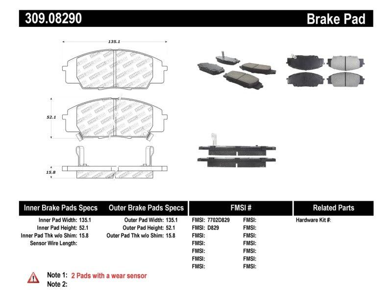 StopTech Performance 00-09 S2000/06+ Civic Si/02-06 RSX-S (non base) Front Brake Pads - Corvette Realm