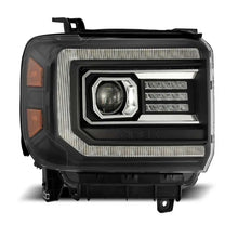 Load image into Gallery viewer, AlphaRex 14-18 GMC Sierra LUXX LED Proj Headlights Plank Style Black w/Activ Light/Seq Signal/DRL - Corvette Realm