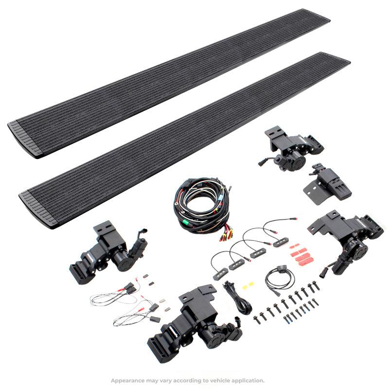 Go Rhino 22-23 Toyota Tundra CrewMax Cab 4dr E-BOARD E1 Electric Running Board Kit - Bedliner Coatng - Corvette Realm