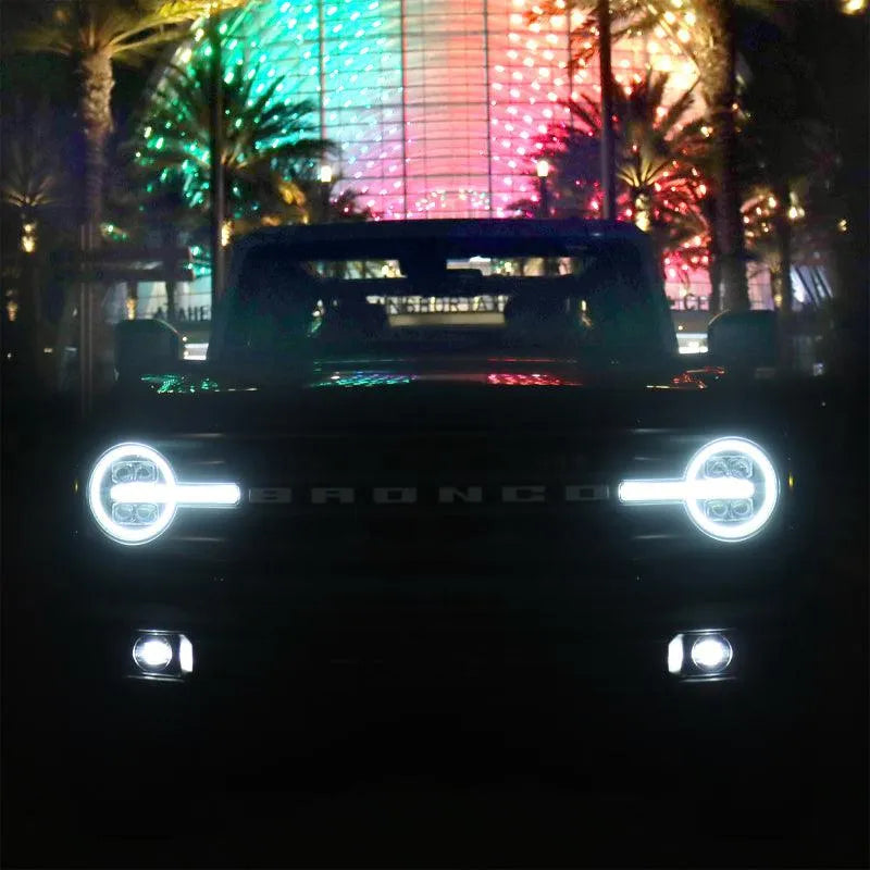 AlphaRex 21-23 Ford Bronco NOVA LED Projector Headlights Black - Corvette Realm