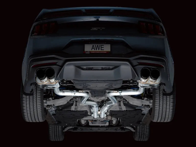AWE 2024 Ford Mustang GT Fastback S650 RWD SwitchPath Catback Exhaust w/ Quad Diamond Black Tips