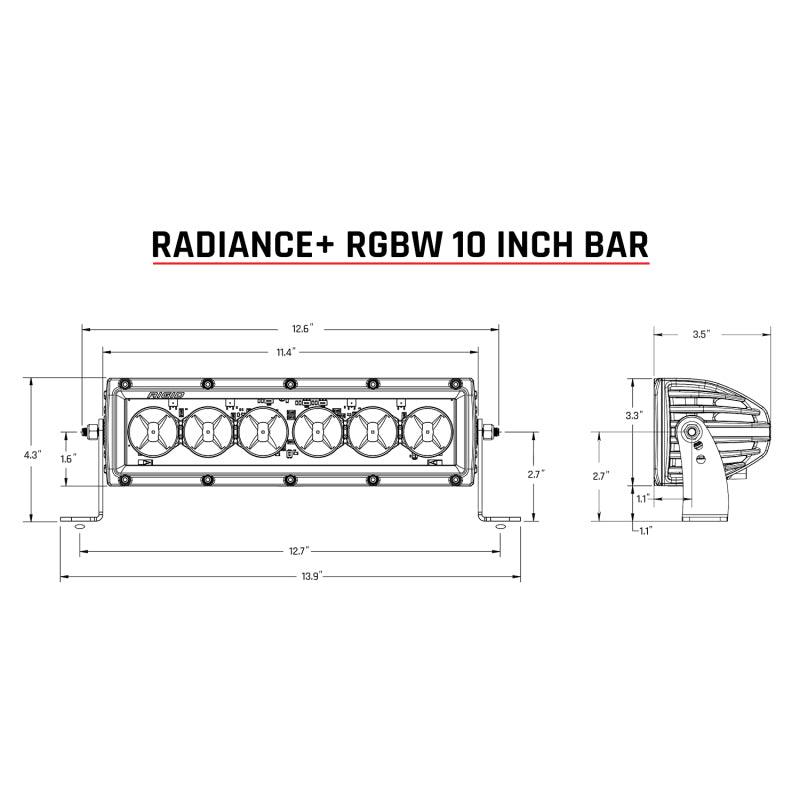 Rigid Industries Radiance+ 10in. RGBW Light Bar - Corvette Realm