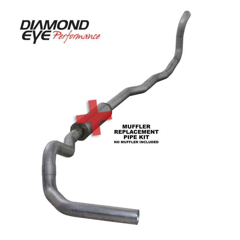 Diamond Eye KIT 4in TB MFLR RPLCMENT PIPE SGL AL: 89-93 DODGE CUMMINS 5.9L - Corvette Realm