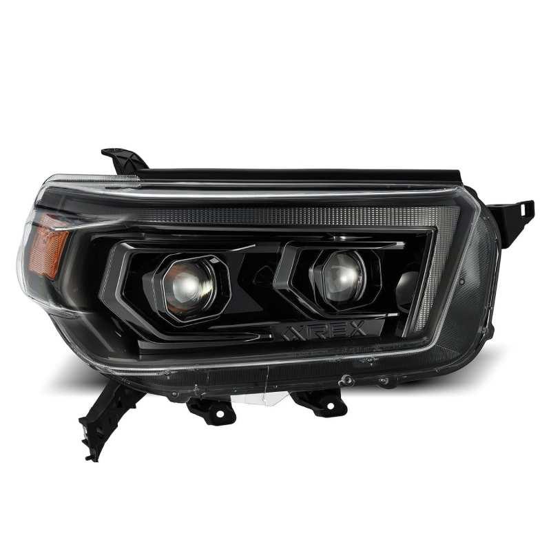 AlphaRex 10-13 Toyota 4Runner LUXX LED Proj Headlights Plank Style Alpha Black w/Seq Signal/DRL - Corvette Realm