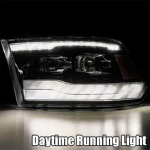 Load image into Gallery viewer, AlphaRex 09-18 Dodge Ram 1500 PRO-Series Projector Headlights Plank Style Alpha Blk w/Seq Signal/DRL - Corvette Realm