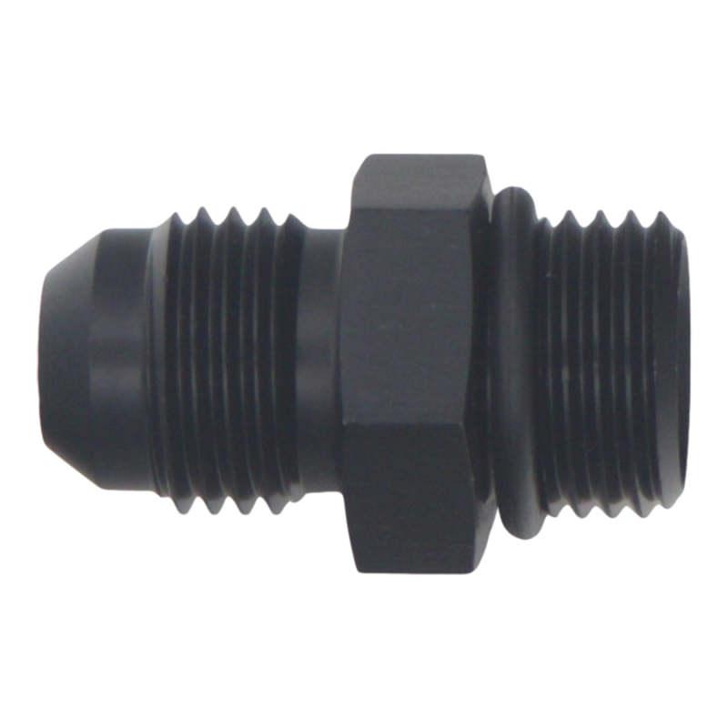 DeatschWerks 6AN ORB Male to 6AN Male Flare Adapter (Incl O-Ring) - Anodized Matte Black - Corvette Realm