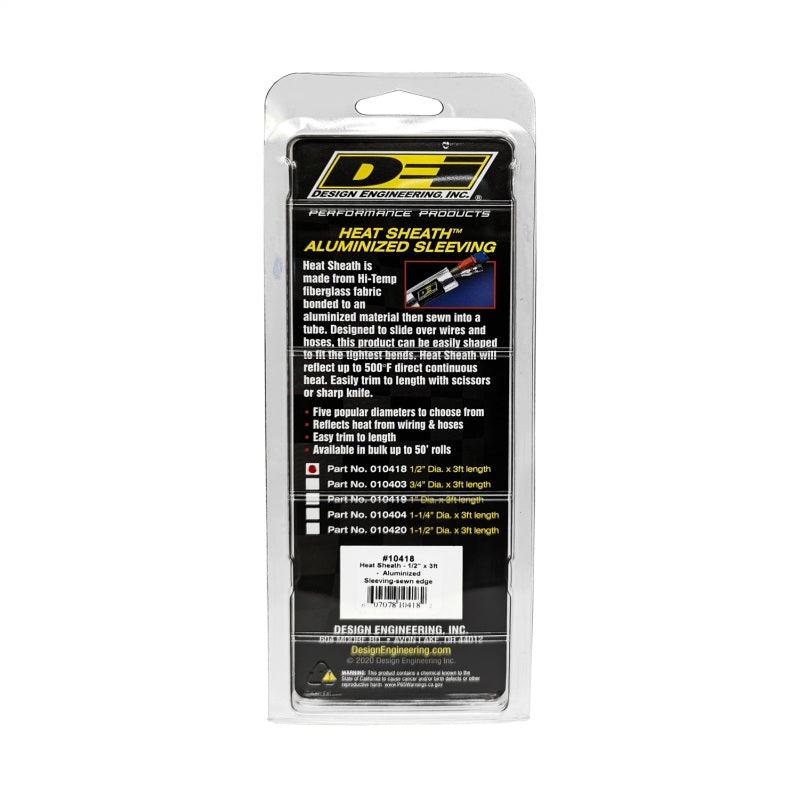 DEI Heat Sheath 1/2in I.D. x 3ft - Aluminized Sleeving - Sewn Edge - Corvette Realm