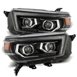 AlphaRex 10-13 Toyota 4Runner PRO-Series Projector Headlights Plank Style Black w/Seq Signal/DRL - Corvette Realm