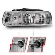 Load image into Gallery viewer, ANZO 1999-2002 Chevrolet Silverado 1500 Crystal Headlights Chrome - Corvette Realm