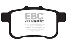 Load image into Gallery viewer, EBC 09-14 Acura TSX 2.4 Yellowstuff Rear Brake Pads - Corvette Realm