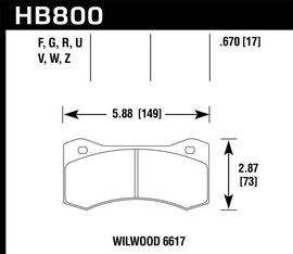 Hawk Willwood 6617 DTC-60 Race Brake Pads - Corvette Realm