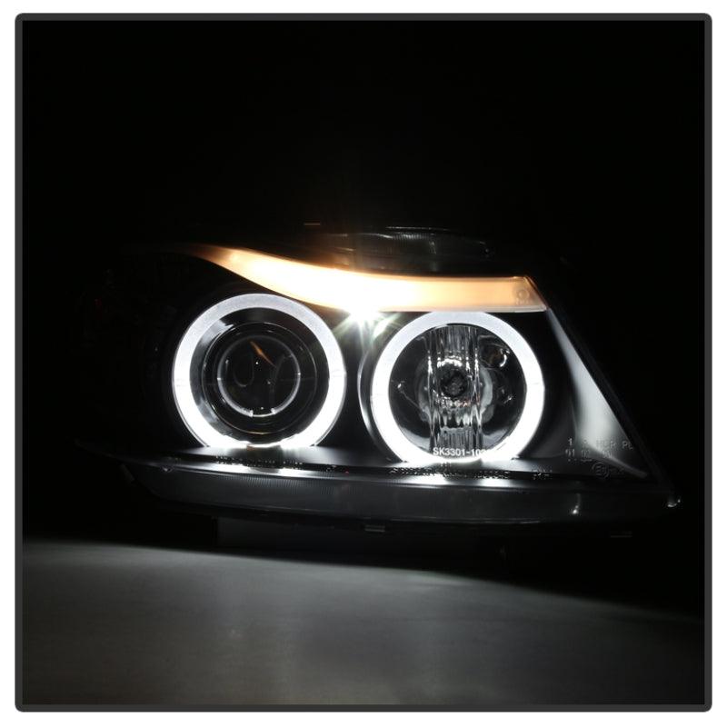 Spyder BMW E90 3-Series 06-08 Projector LED Halo Amber Reflctr Rplc Bulb Blk PRO-YD-BMWE9005-AM-BK - Corvette Realm