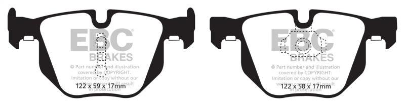 EBC 10-14 BMW X5 3.0 Turbo (35) Redstuff Rear Brake Pads - Corvette Realm