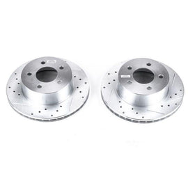 Power Stop 90-99 Jeep Cherokee Front Evolution Drilled & Slotted Rotors - Pair - Corvette Realm
