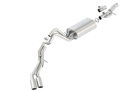 Borla 15-20 Cadillac Escalade / GMC Denali 6.2L V8 2.75in, 2.25in Dual Same Side Exit 4in Tips Touring Cat-Back Exhaust