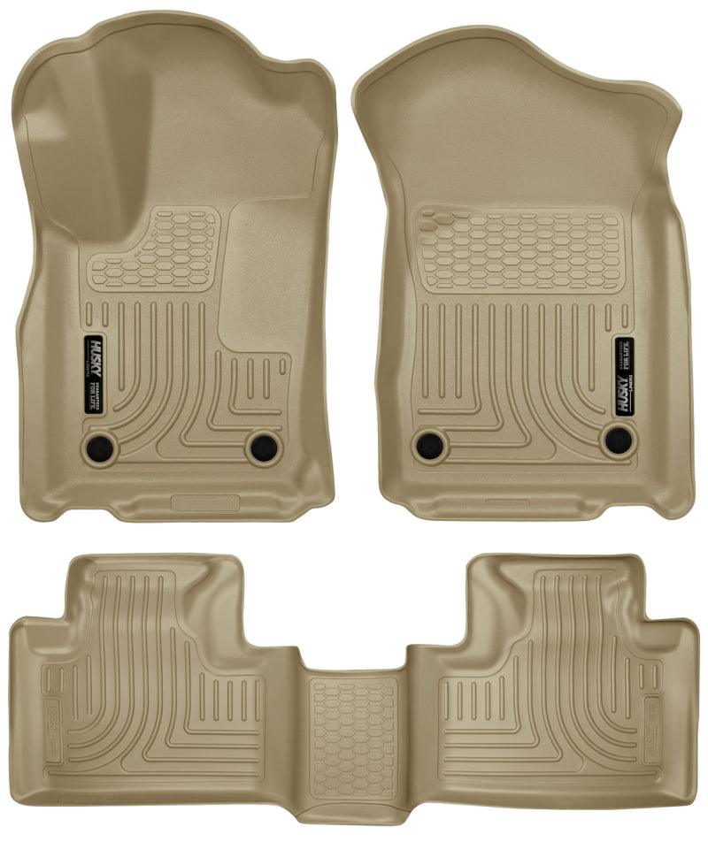 Husky Liners 16-22 Dodge Durango Weatherbeater Tan Front & 2nd Seat Floor Liners - Corvette Realm