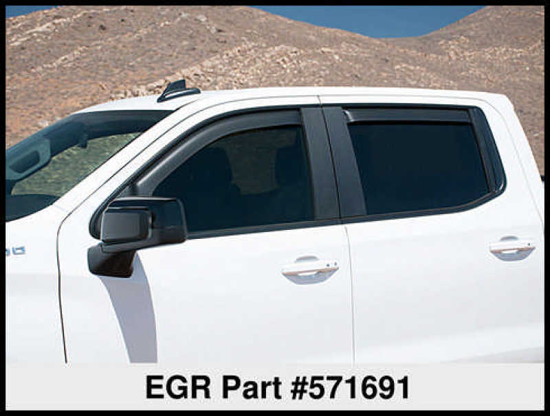 EGR 2019 Chevy 1500 Crew Cab In-Channel Window Visors - Dark Smoke