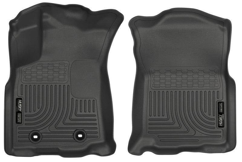 Husky Liners 2016 Toyota Tacoma w/ Auto Trans WeatherBeater Front Black Floor Liners - Corvette Realm