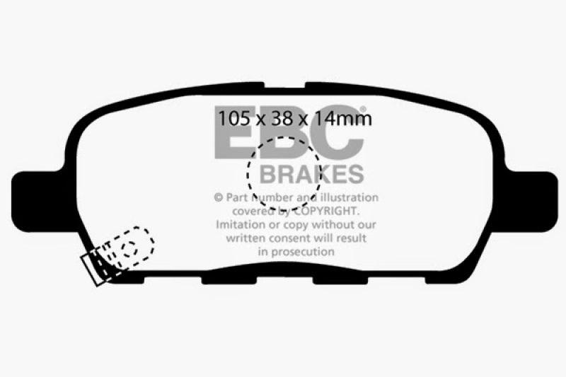 EBC 08-13 Infiniti EX35 3.5 Greenstuff Rear Brake Pads - Corvette Realm