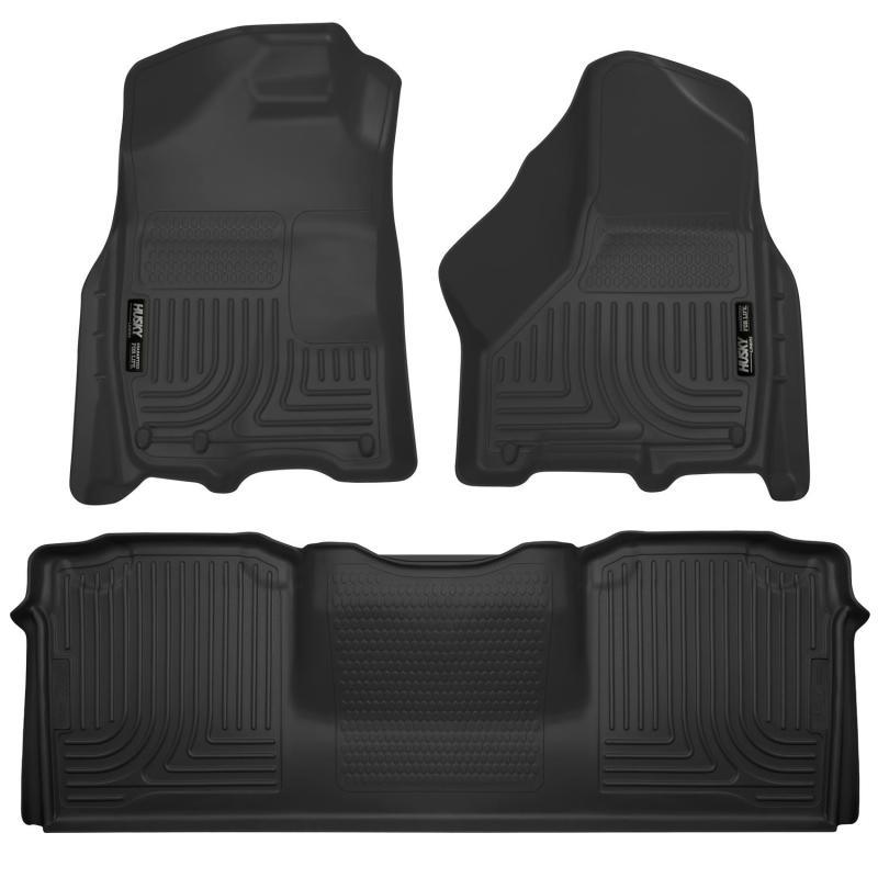 Husky Liners 10-12 Dodge Ram 2500/3500 Mega Cab WeatherBeater Combo Black Floor Liners - Corvette Realm